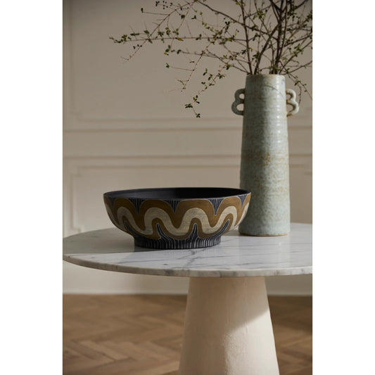 Undula Bowl by Accent Decor in brown. Made from ceramic in a rustic style.
