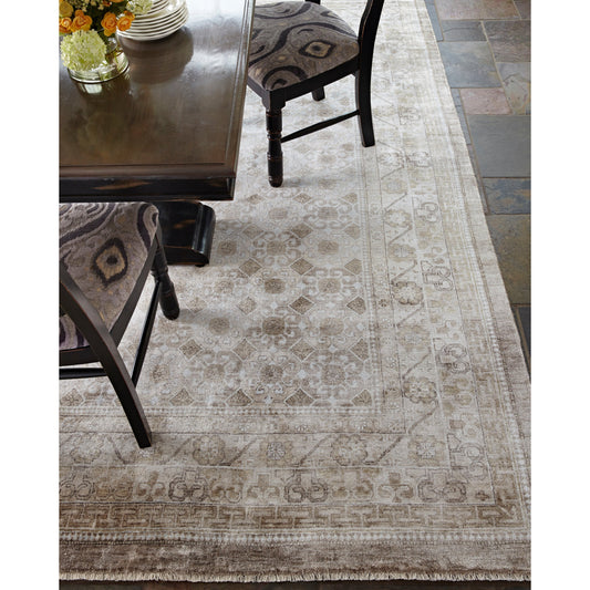 Fine Khotan Rug by Exquisite Rugs in camel, beige. Made from bamboo silk in a unique style.