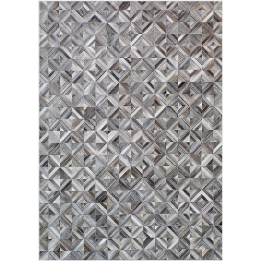 Natural Hide 9933 Rug by Exquisite Rugs in silver. Made from leather hide in a unique style.