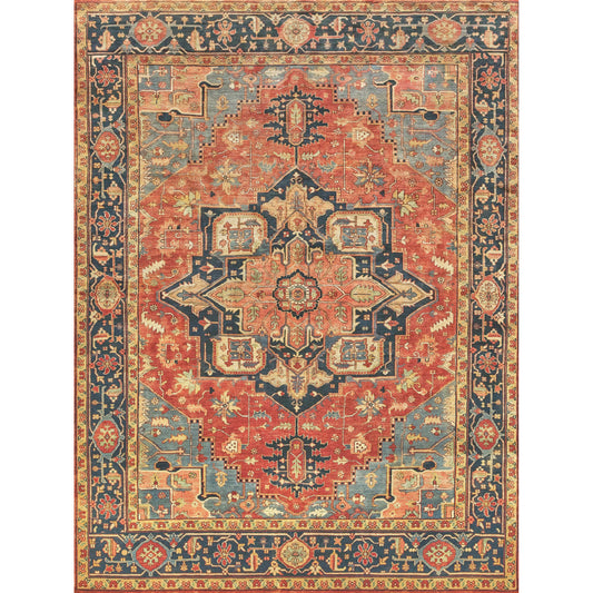 001 SI-2385792 | Primary Silo | Antique Weave Serapi 9971 Rug by Exquisite Rugs in rust, blue. Made from new zealand wool in a unique style.
