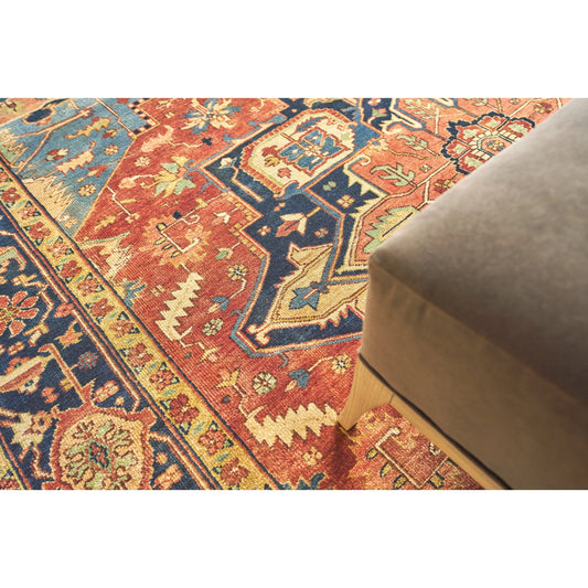 Antique Weave Serapi 9971 Rug by Exquisite Rugs in rust, blue. Made from new zealand wool in a unique style.