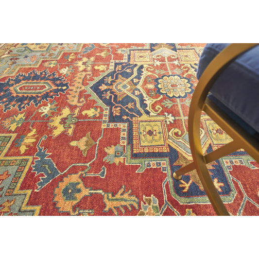 Antique Weave Serapi 9972 Rug by Exquisite Rugs in rust, blue. Made from new zealand wool in a unique style.