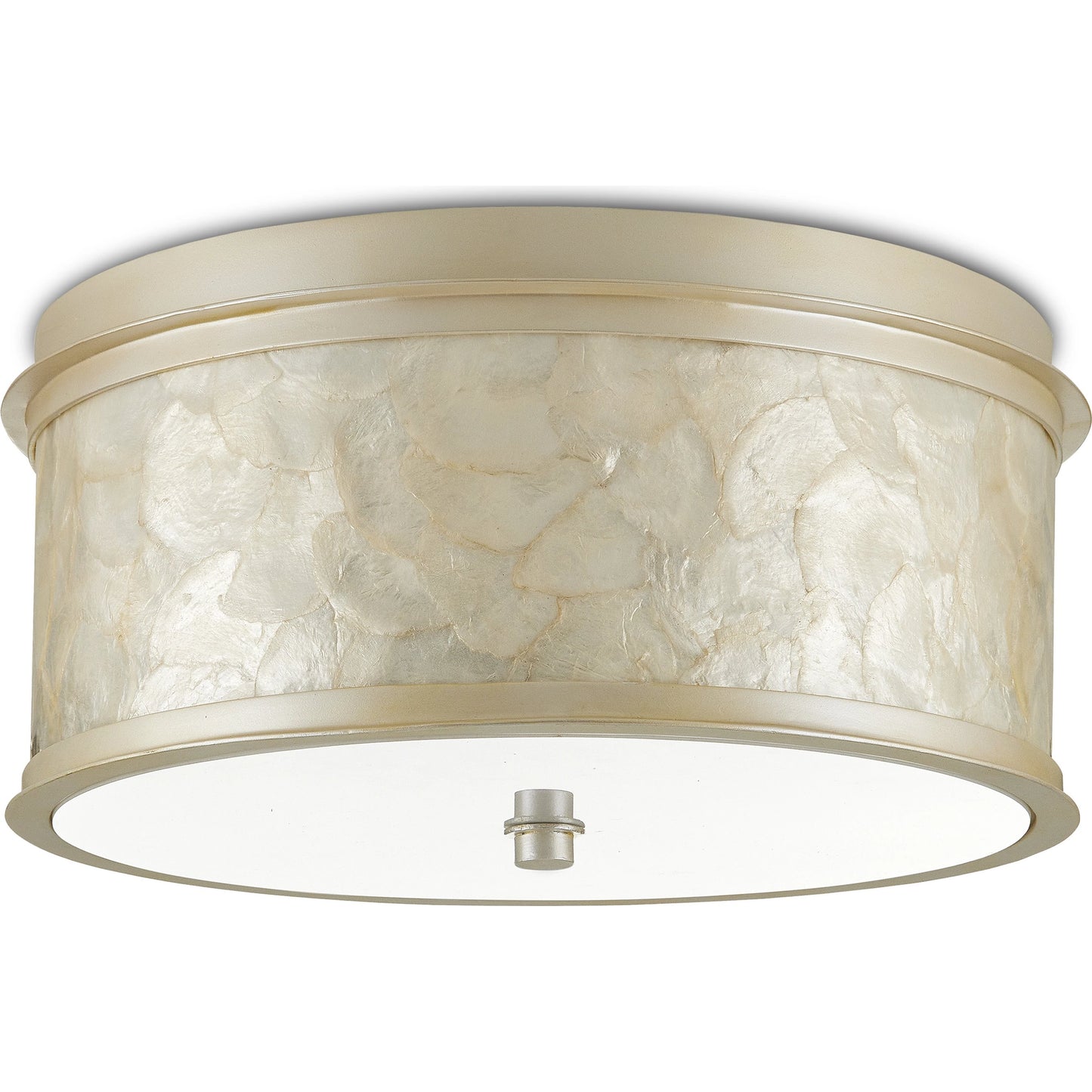003 SI-1924051 | Additional Silo | Neith Flush Mount by Currey and Company in sea pearl, natural. Made from wrought iron, capiz shell, acrylic diffuser in a transitional style.