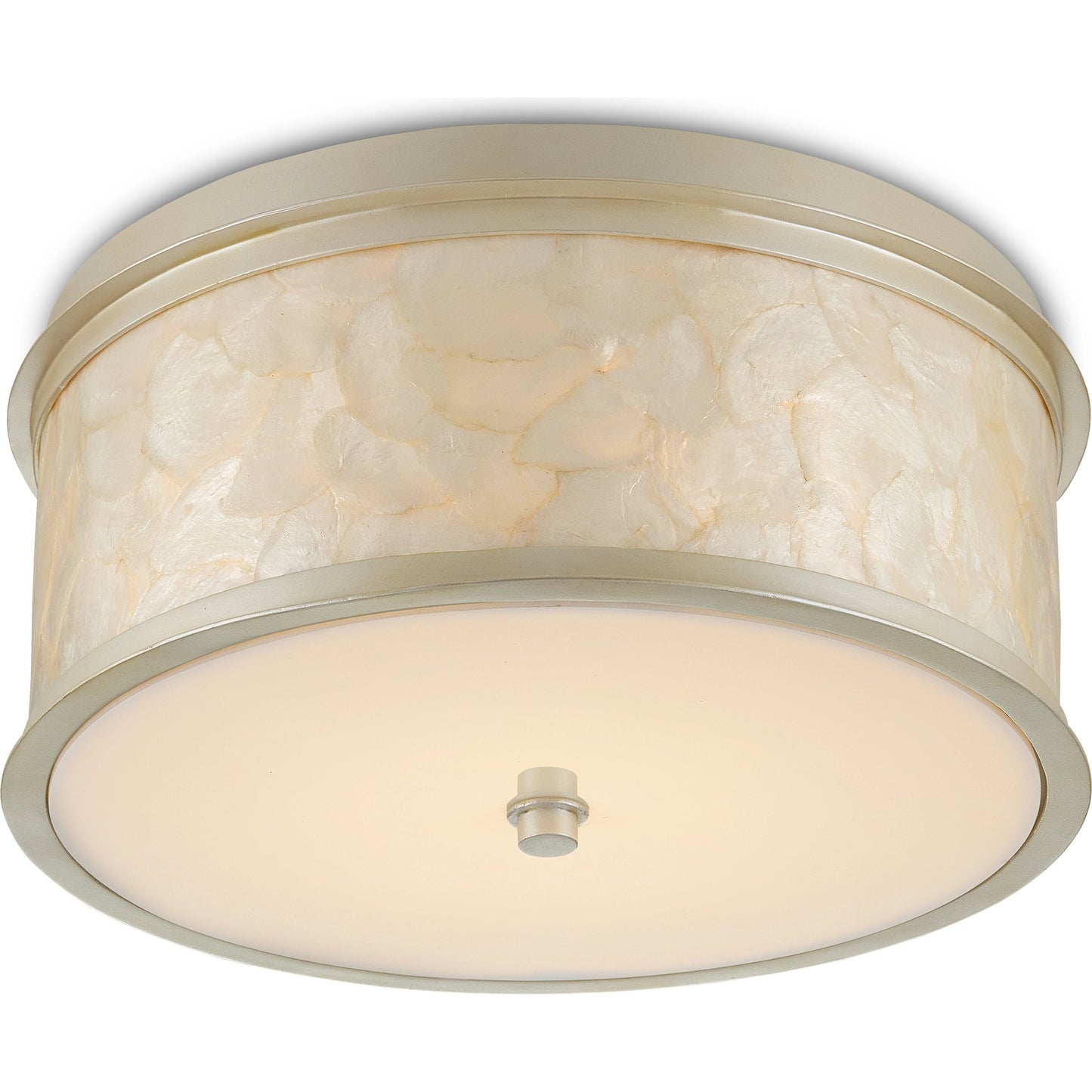 004 SI-1924051 | Additional Silo | Neith Flush Mount by Currey and Company in sea pearl, natural. Made from wrought iron, capiz shell, acrylic diffuser in a transitional style.