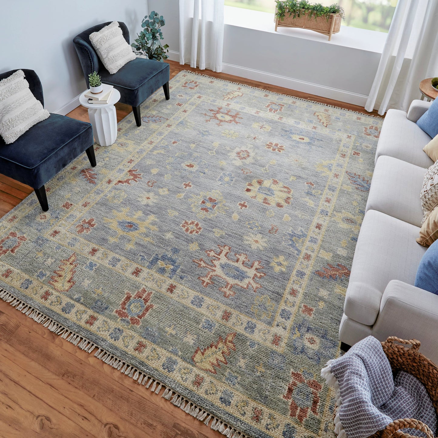 007 SI-2158844 | Lifestyle | Fillmore Traditional & Botanical Rug - FIL6954F by Feizy in blue, taupe, gray. Made from wool in a unique style.