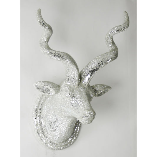 Kudu Head Wall Art by Zentique in reflective and fiberglass. Made from fiberglass in a cottage & farmhouse style.
