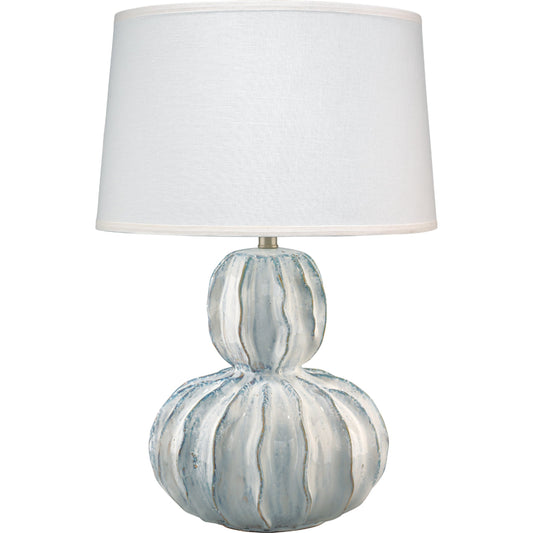 Oceane Gourd Table Lamp by Jamie Young in white. Made from ceramic in a coastal style.