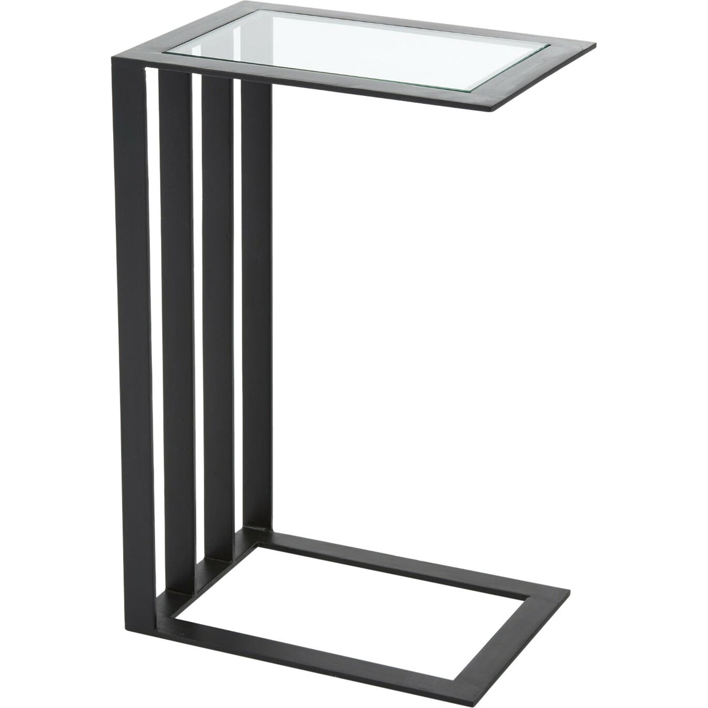 001 SR-891484 | Additional Silo | Cantilever Side Table by Global Views in bronze. Made from iron, tempered glass in a modern style.