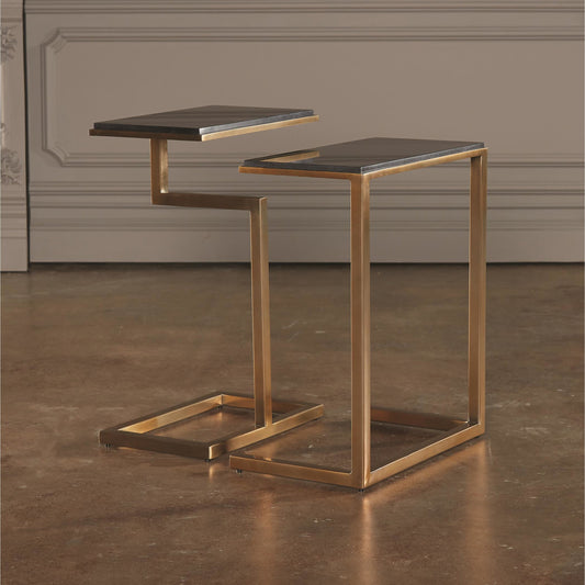C-Nesting Tables by Global Views. Made from stainless steel, marble in a transitional style.