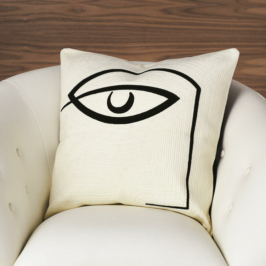 Horus Pillow by Global Views in natural. Made from shell 100% cotton, lining 100% cotton in a modern style.