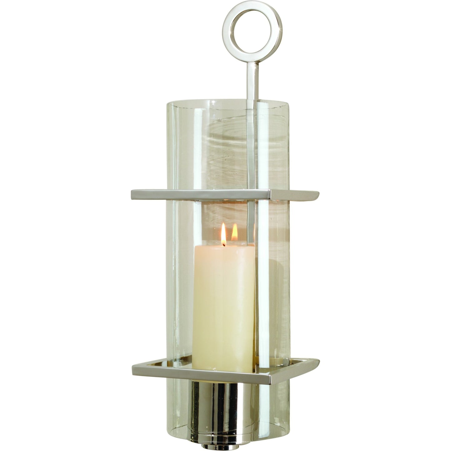 001 SR-700971 | Primary Silo | Circle in Square Wall Sconce by Global Views in nickel. Made from brass, glass in a transitional style.
