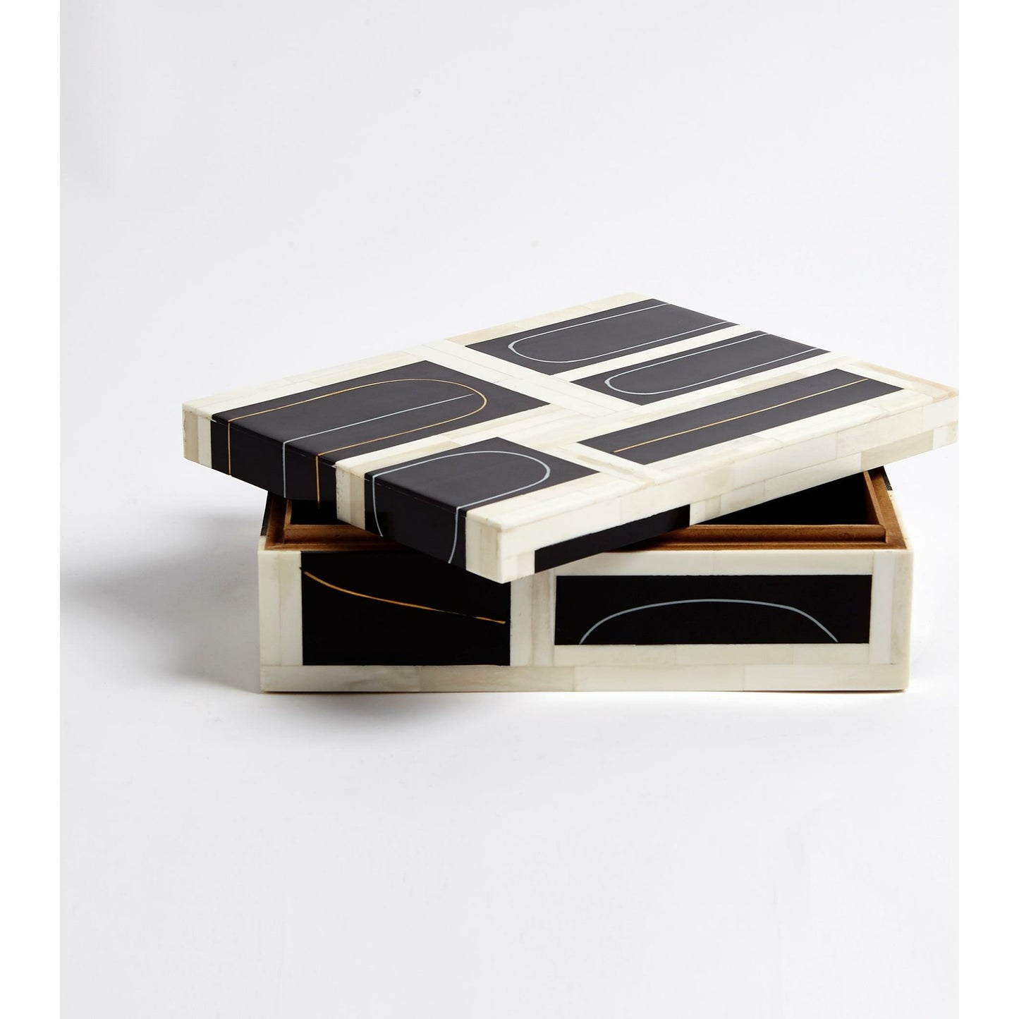002 SR-827663 | Additional Silo | Brass Loop Box by Global Views. Made from mdf, brass, bone, resin in a modern style.