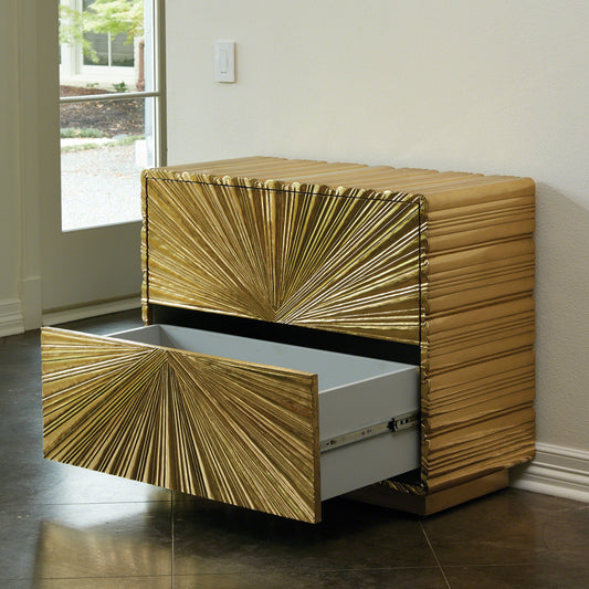 Linenfold Chest by Global Views. Made from mdf, brass in a eclectic & global style.