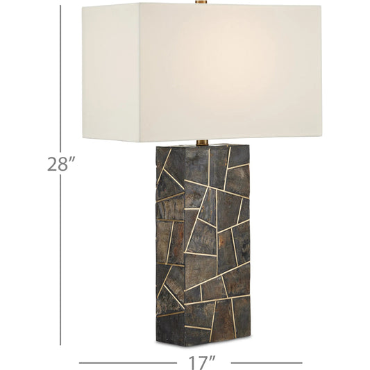 Carina Table Lamp by Currey and Company in natural, brass. Made from horn, brass, engineered wood in a modern style.