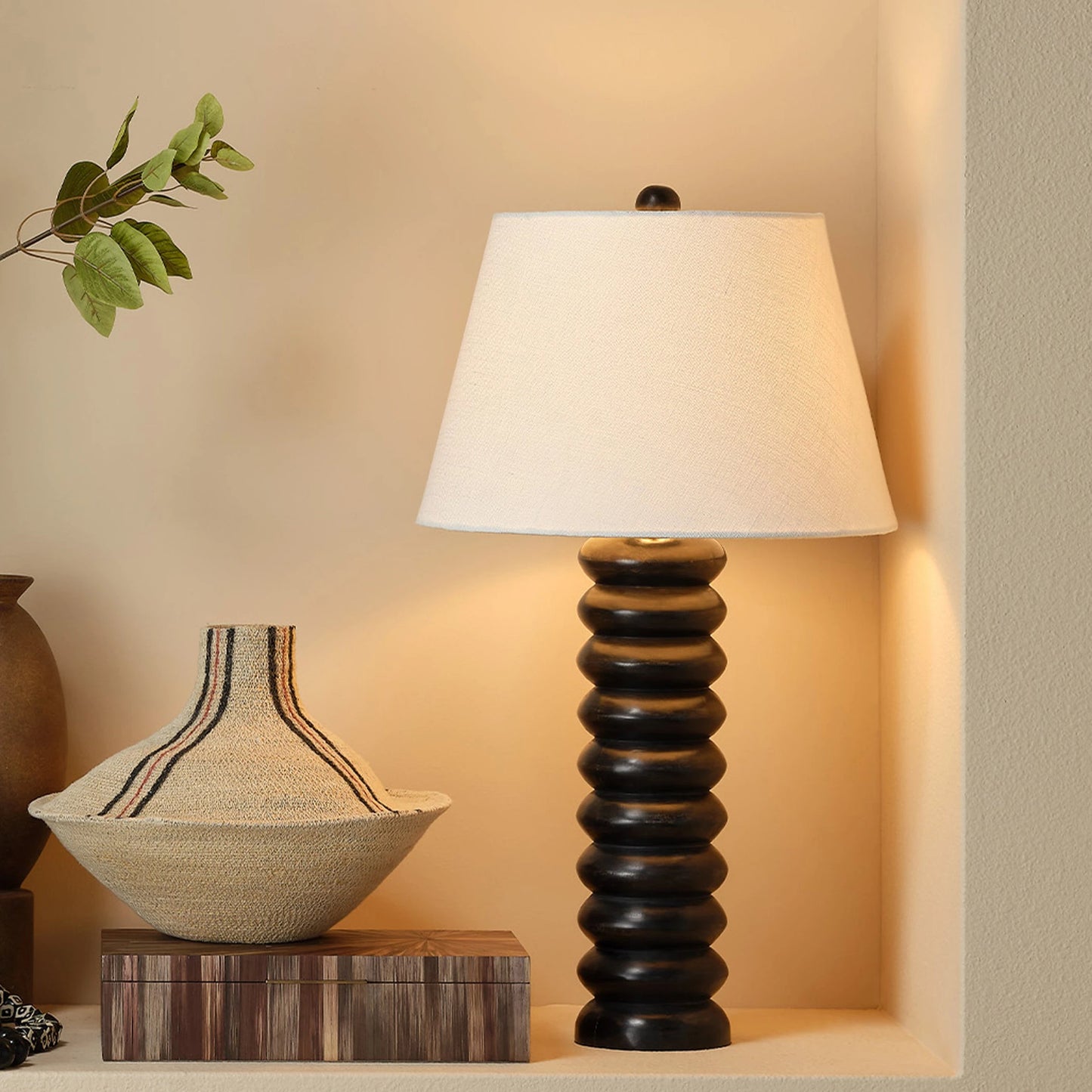 009 SI-2146392 | Lifestyle | Abacus Table Lamp by Jamie Young. Made from mango wood in a modern style.