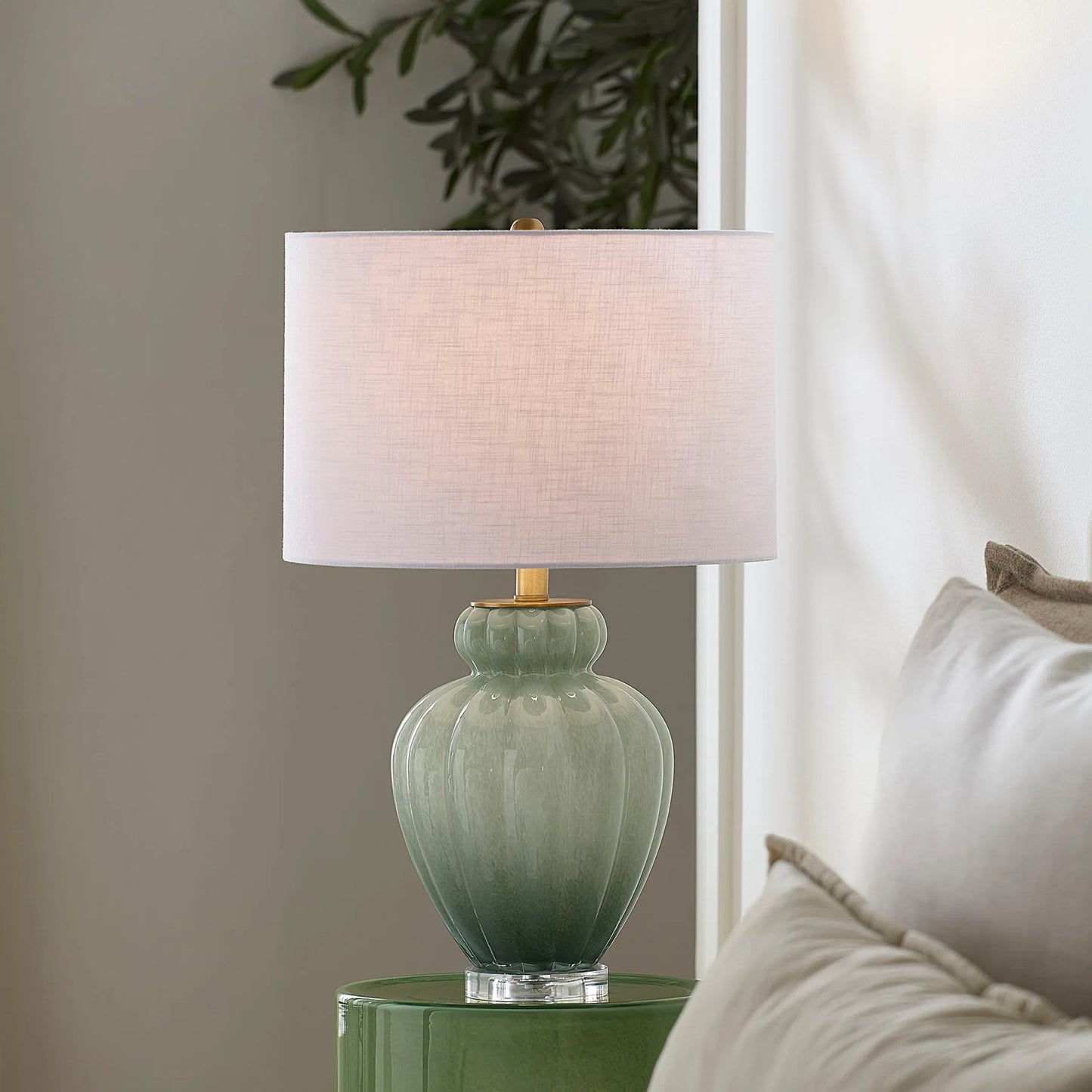 003 SI-2320336 | Additional Silo | Agnes Table Lamp by Jamie Young in blown glass celadon. Made from glass, acrylic in a unique style.