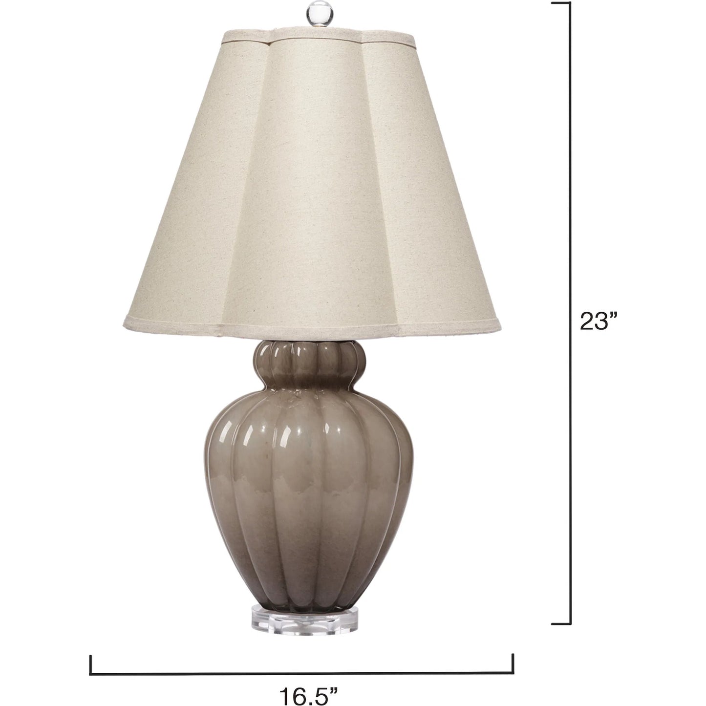 002 SI-2320337 | Additional Silo | Agnes Table Lamp by Jamie Young in blown glass taupe. Made from glass, acrylic in a unique style.