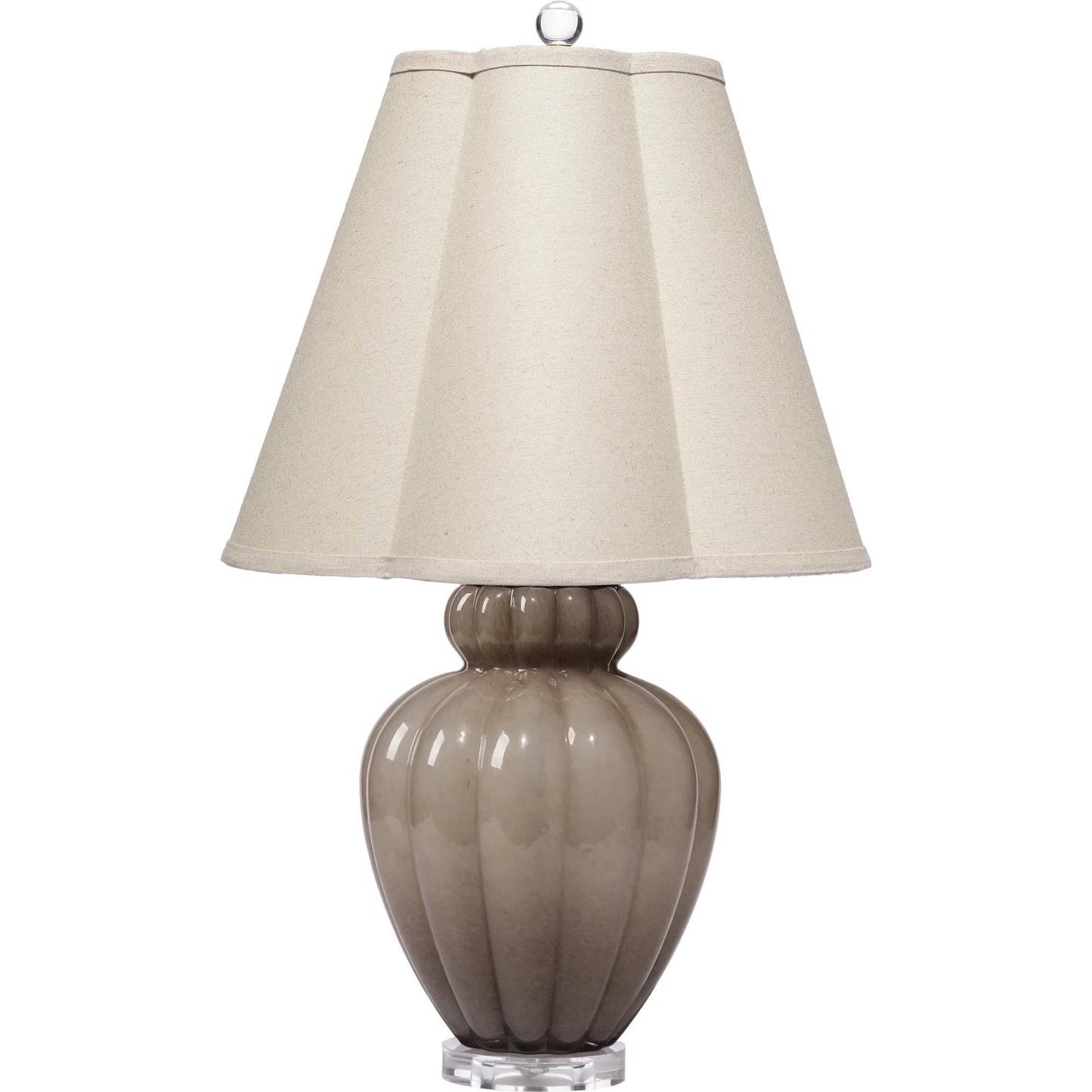 001 SI-2320337 | Primary Silo | Agnes Table Lamp by Jamie Young in blown glass taupe. Made from glass, acrylic in a unique style.