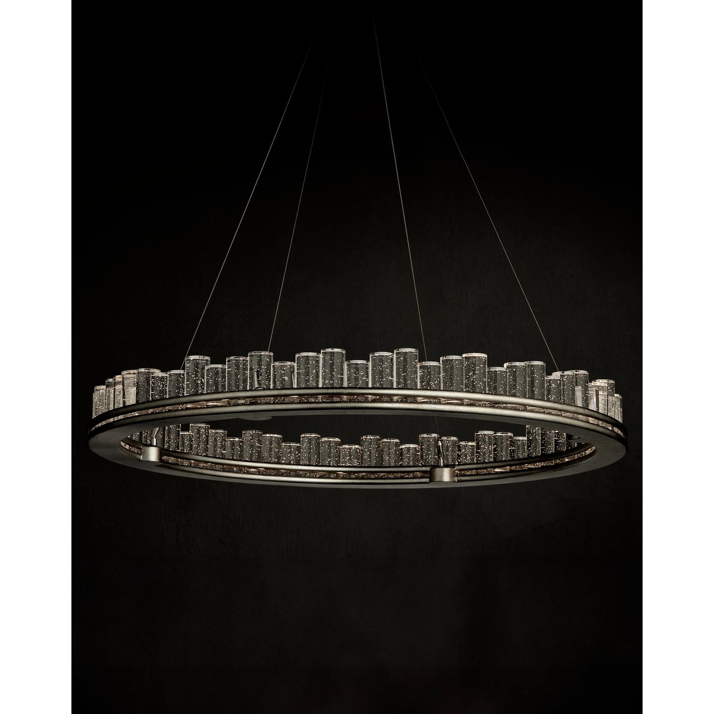 011 SI-2191808 | Lifestyle | Pleiades Chandelier by Currey and Company in contemporary silver leaf, contemporary silver, clear. Made from wrought iron, seeded crystal in a modern style.