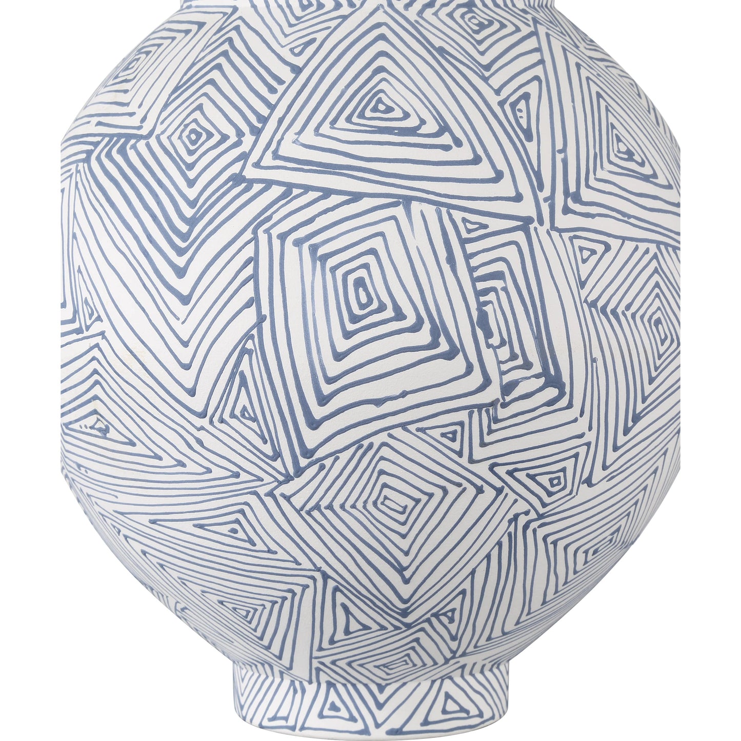 004 SI-2191876 | Additional Silo | Zag Vase by Currey and Company in blue, white. Made from porcelain in a modern style.
