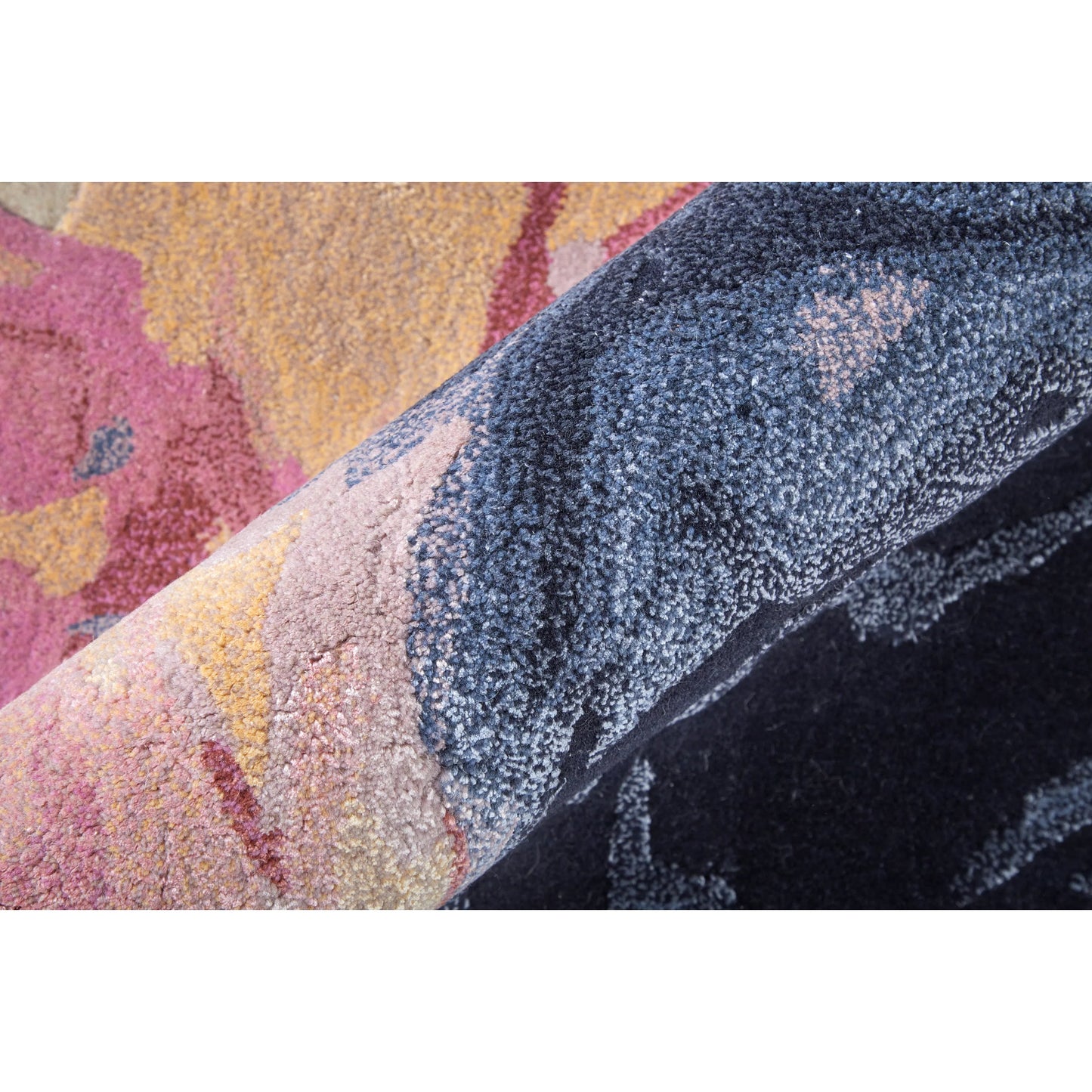 005 SI-2238434,SI-2238435,SI-2238436,SI-2238437,SI-2259676,SI-2378818 | Closeup | Kawai Rug - KAW8985F by Feizy in pink, blue, ivory. Made from wool, viscose in a unique style.