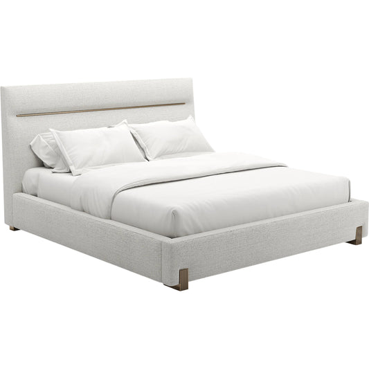Counter Balance Bed by Caracole in oatmeal, brushed gold. Made from metal in a transitional style.