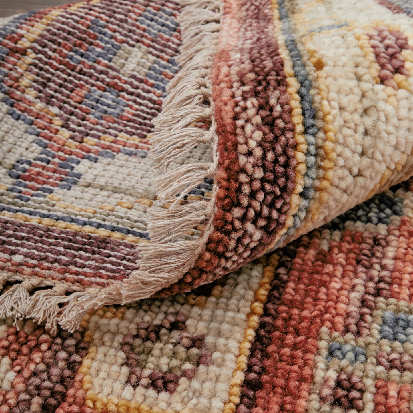 005 SI-2158849 | Closeup | Fillmore Transitional Rug - FIL69CKF by Feizy in red, ivory, gold. Made from wool in a unique style.