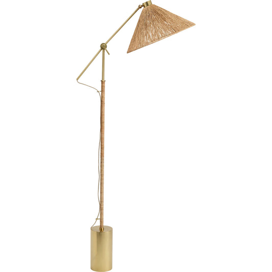001 SI-2537700 | Primary Silo | Fitzgerald Floor Lamp by Jamie Young in natural and brushed brass. Made from jute in a unique style.