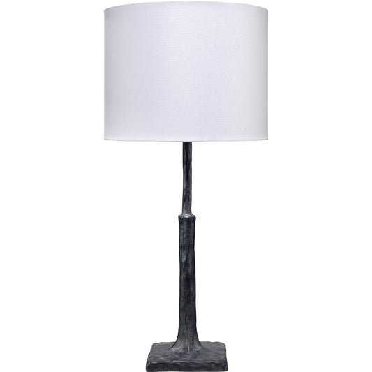 Humble Table Lamp by Jamie Young in textured charcoal. Made from resin in a modern style.