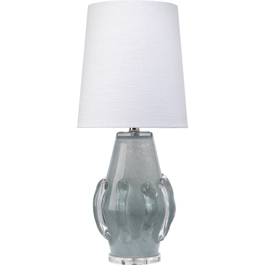 Talon Table Lamp by Jamie Young in cornflower blue. Made from glass, acrylic in a coastal style.