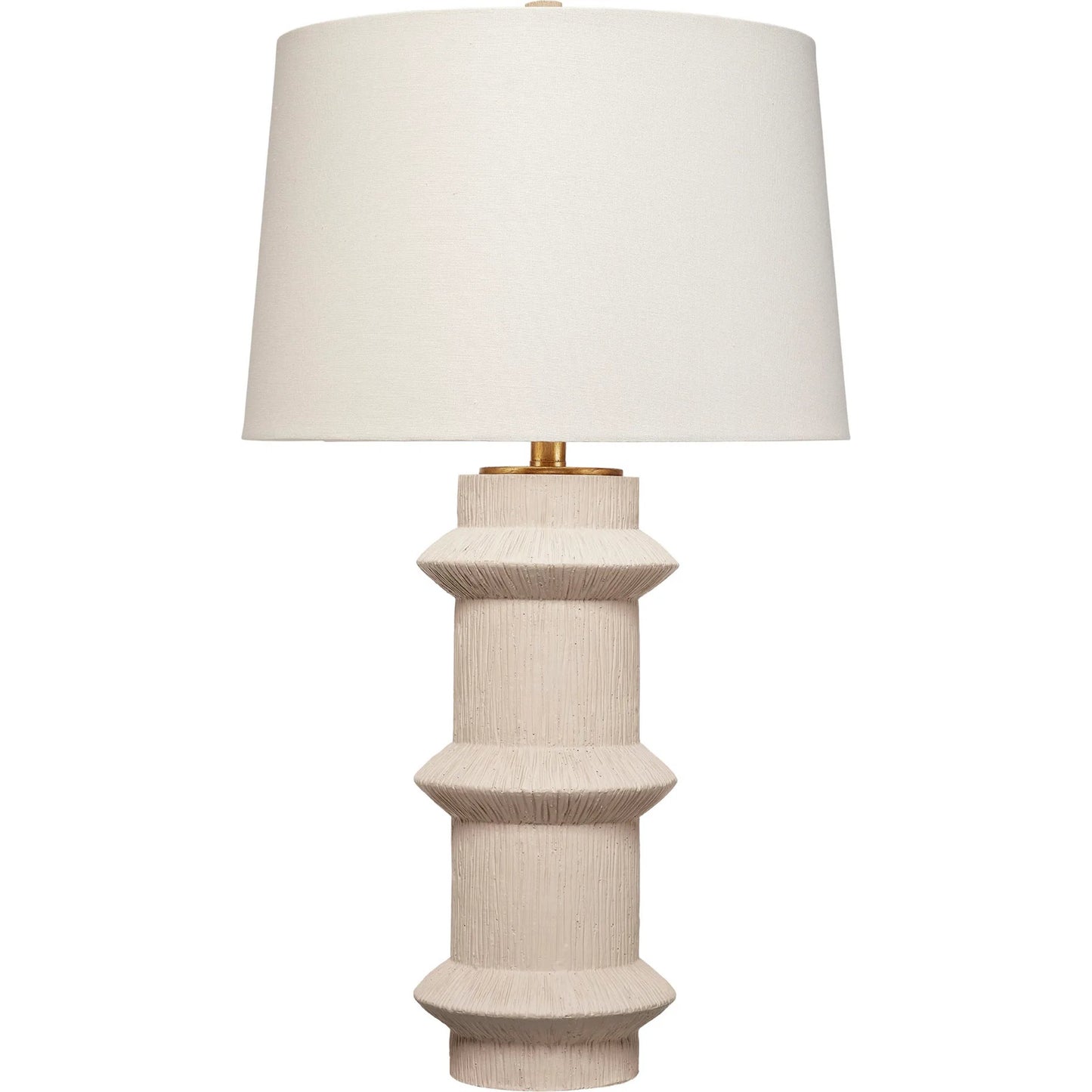 001 SI-2320421 | Primary Silo | Trousdale Table Lamp by Jamie Young in cream and textured cream. Made from polyresin in a modern style.