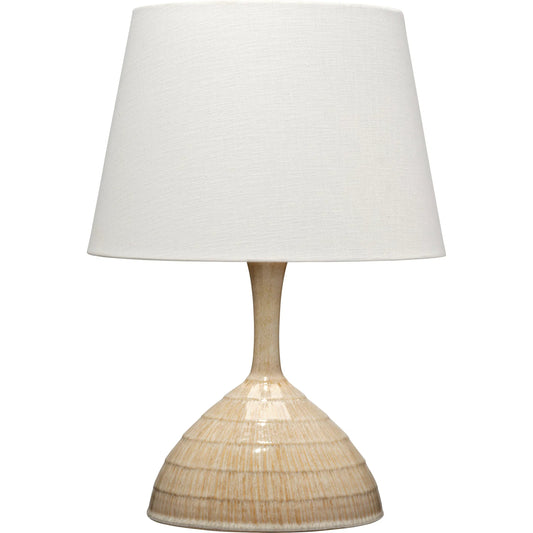 001 SI-2537746 | Primary Silo | Trumpet Table Lamp by Jamie Young in beige and beige reactive glaze. Made from ceramic in a unique style.