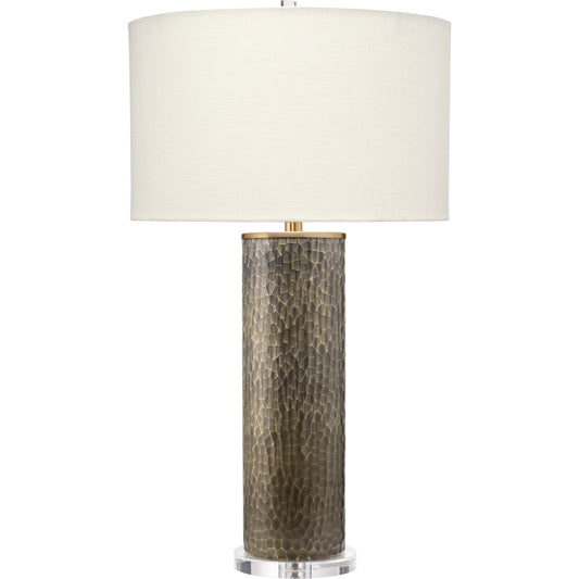 001 SI-2537751 | Primary Silo | Viper Table Lamp by Jamie Young in brown and truffle etched. Made from glass in a unique style.