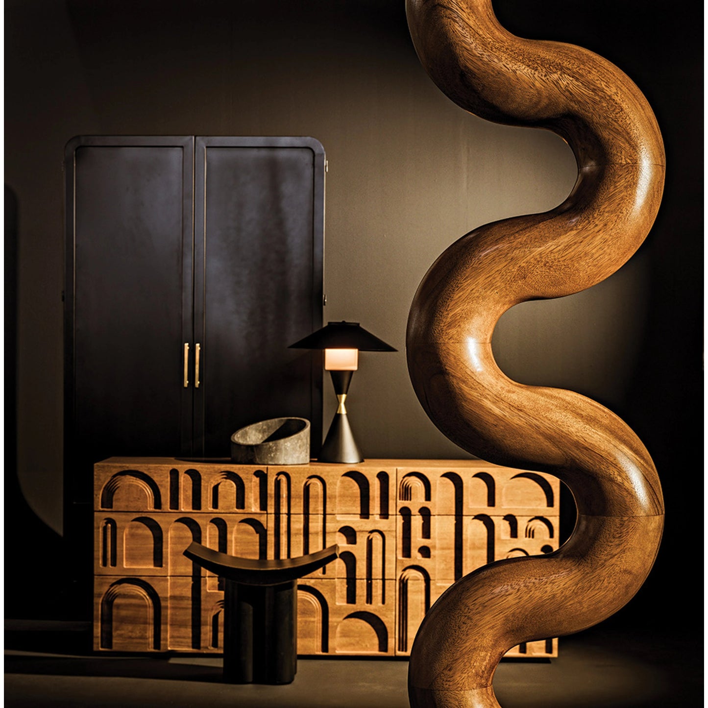 004 SI-1956800 | Lifestyle | Asclepius by Noir in dark walnut. Made from walnut in a modern style.