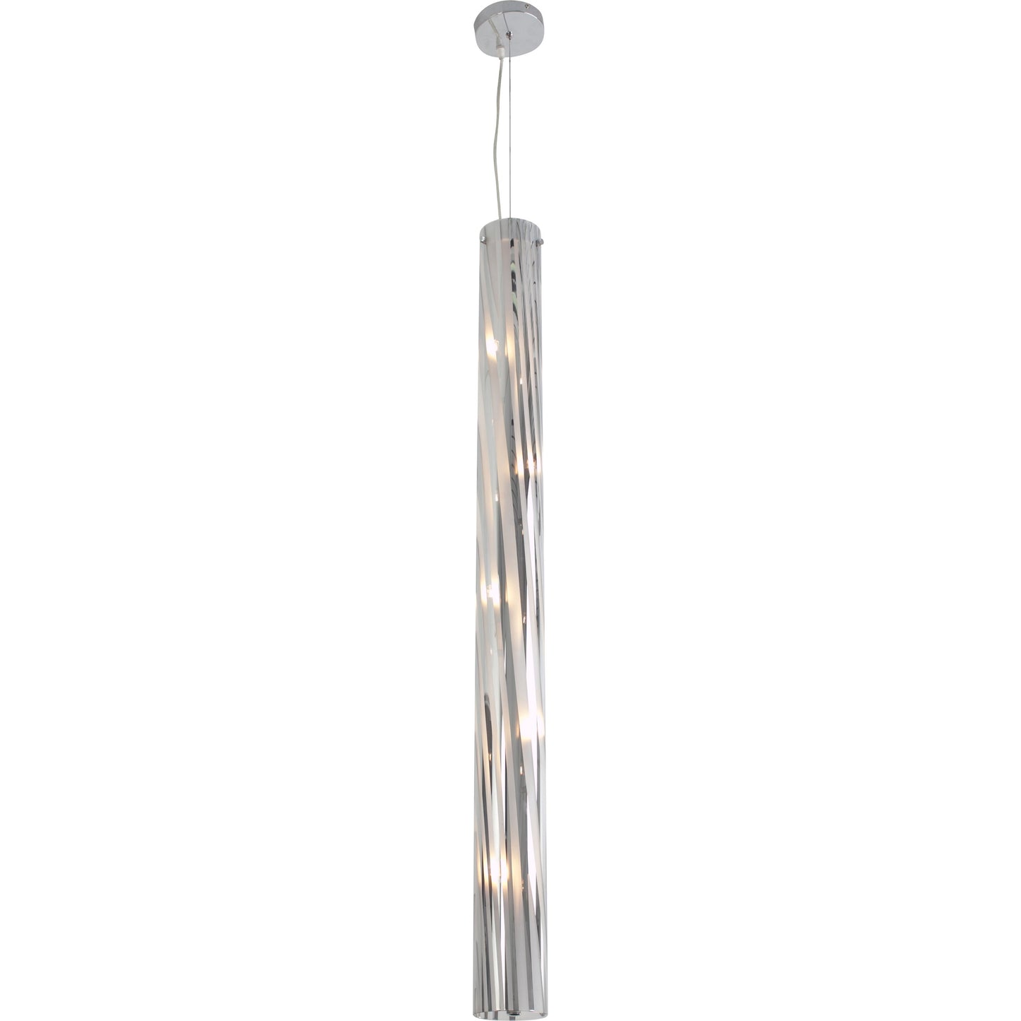 001 SR-817653 | Additional Silo | Chroman Empire Tall Cylinder Pendant by Varaluz in chrome. Made from chrome, two-layer smoky chrome in a modern style.