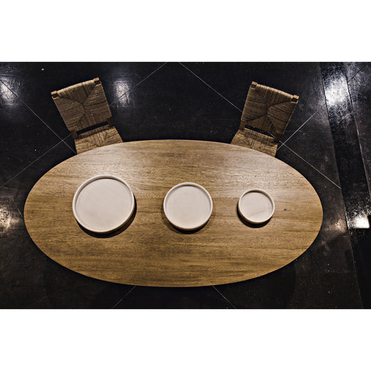 Round Tray by Noir in white stone. Made from unique in a modern style.