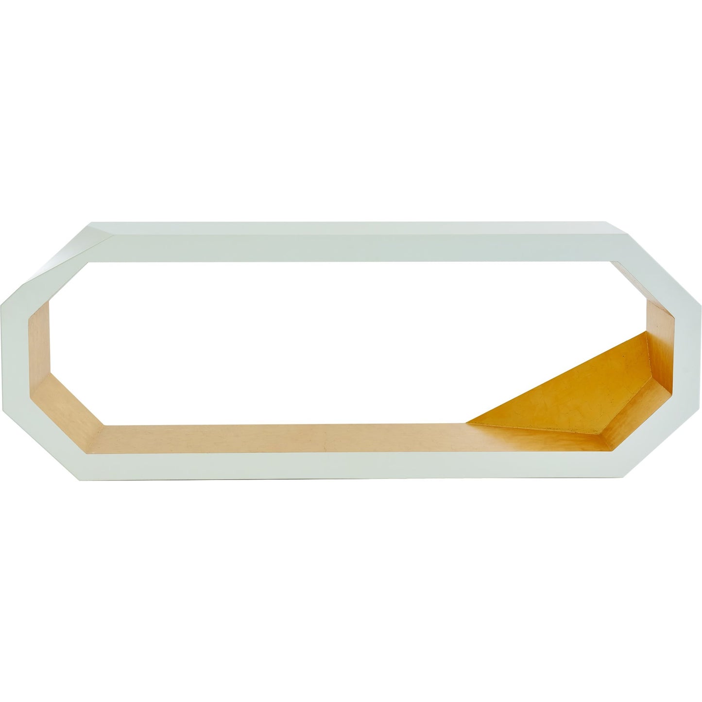 002 SR-701174 | Additional Silo | Facet Console by Global Views in gold leaf, polyurethane lacquer inner wood, ivory, polyurethane lacquer outer wood. Made from mdf, pine in a modern style.