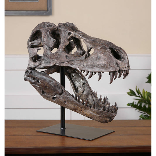 Tyrannosaurus Sculpture by Uttermost. Made from resin, metal in a eclectic & global style.