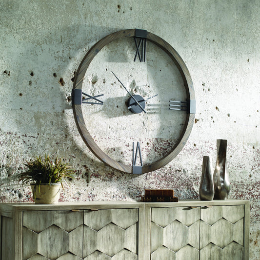 Marcelo Modern Wall Clock by Uttermost. Made from fir, iron in a modern style.