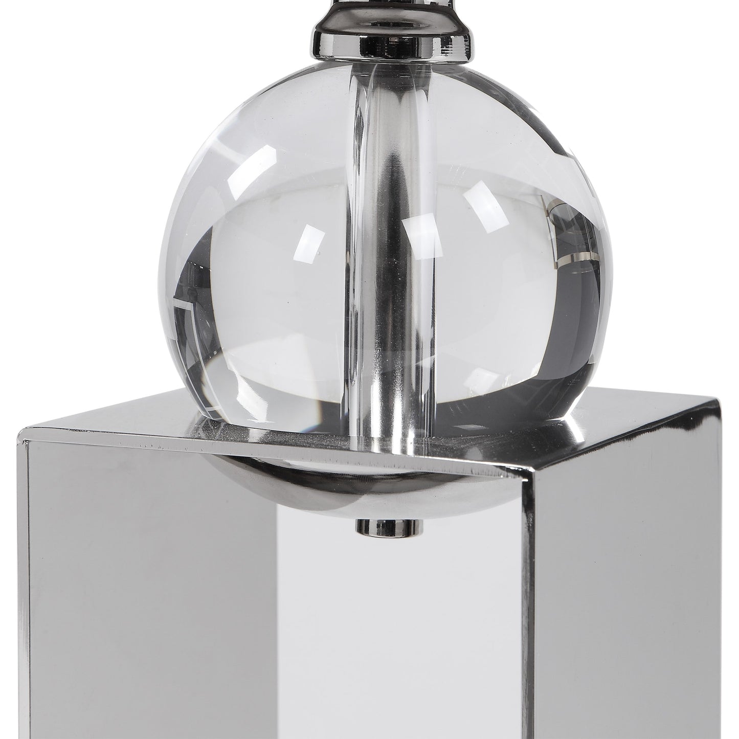 003 SR-388956 | Lifestyle | Lucian Candleholders by Uttermost in nickel. Made from steel, crystal in a modern style.