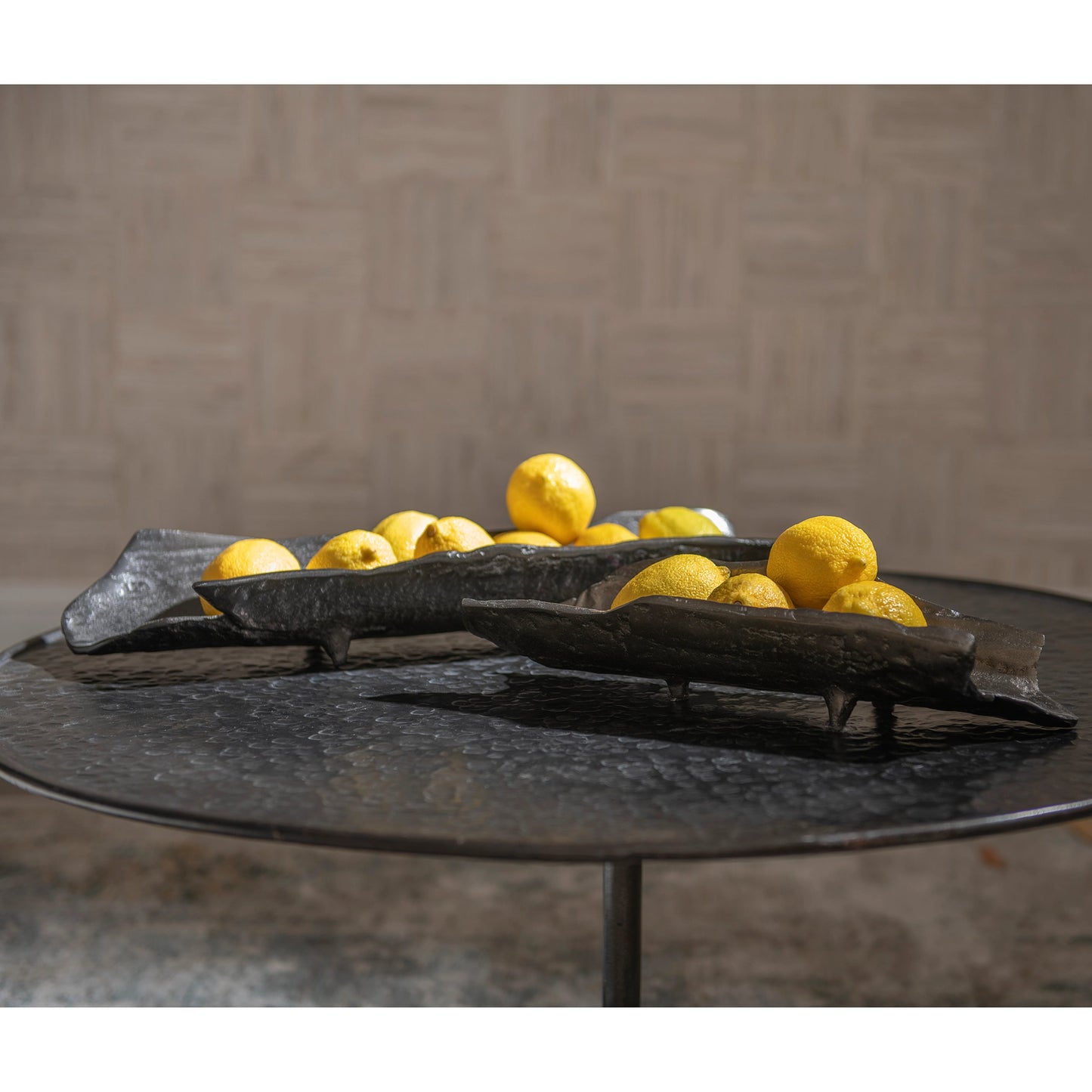 002 SR-766634 | Lifestyle | Caryn Trays by Uttermost in nickel. Made from aluminum in a eclectic & global style.