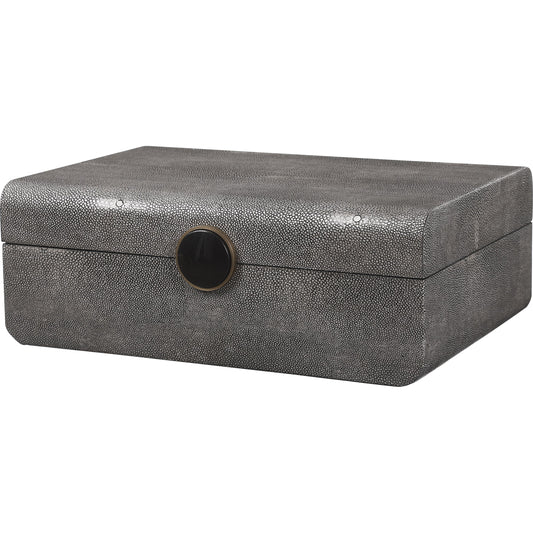 Lalique Box by Uttermost in multi and smoke gray. Made from mdf 85%, pu fabric 10%, other 5% in a eclectic & global style.