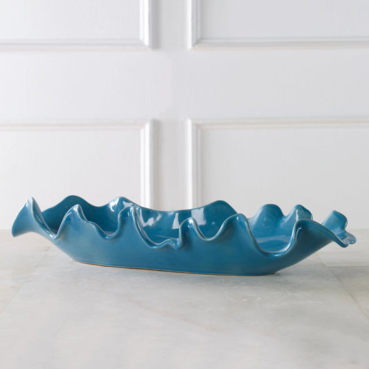 Ruffled Feathers Bowl by Uttermost. Made from earthenware in a modern style.