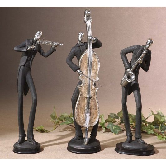 Musicians Decorative Figurines (Set of 3) by Uttermost. Made from polyresin in a modern style.