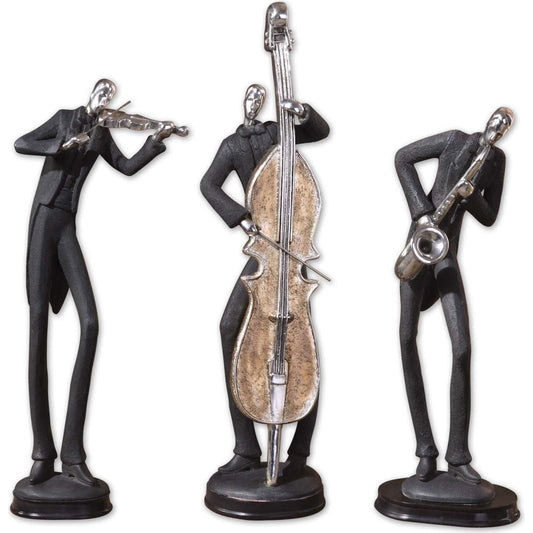 Musicians Decorative Figurines (Set of 3) by Uttermost. Made from polyresin in a modern style.