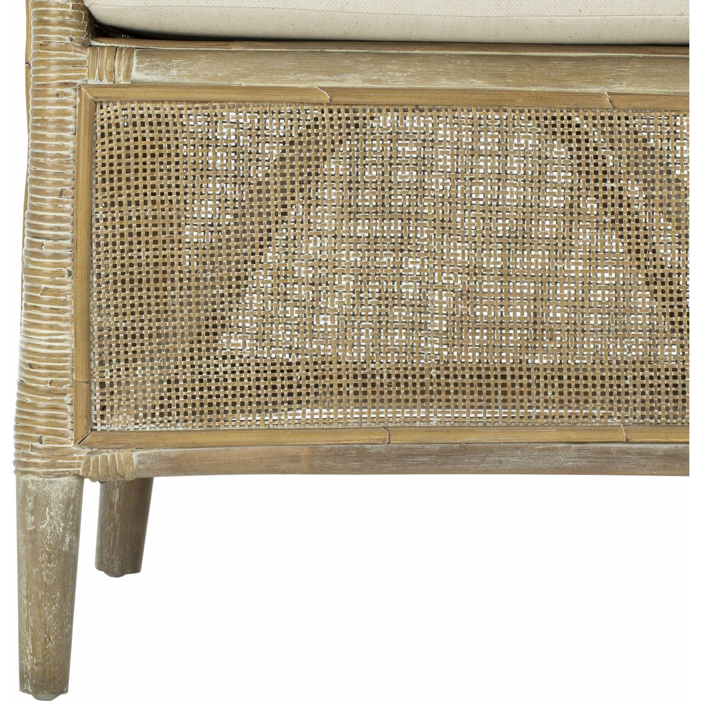 005 S-339265 | Additional Silo | Attala Rattan Armchair by HedgeApple Essentials in white washed. Made from rattan in a coastal style.