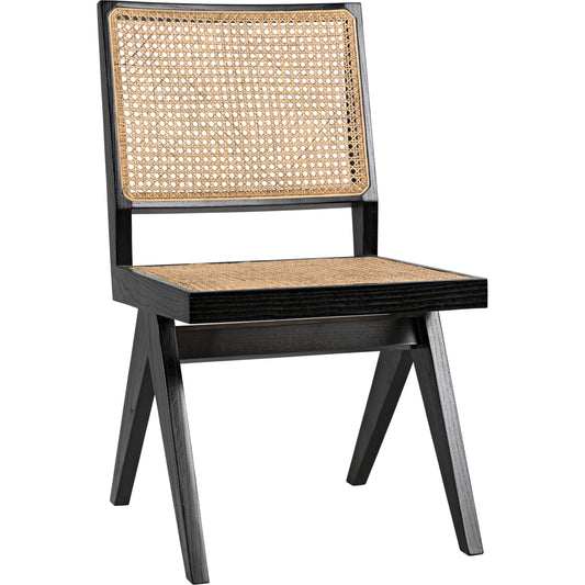 Joseph Side Chair by Noir in charcoal black. Made from sungkai wood in a modern style.