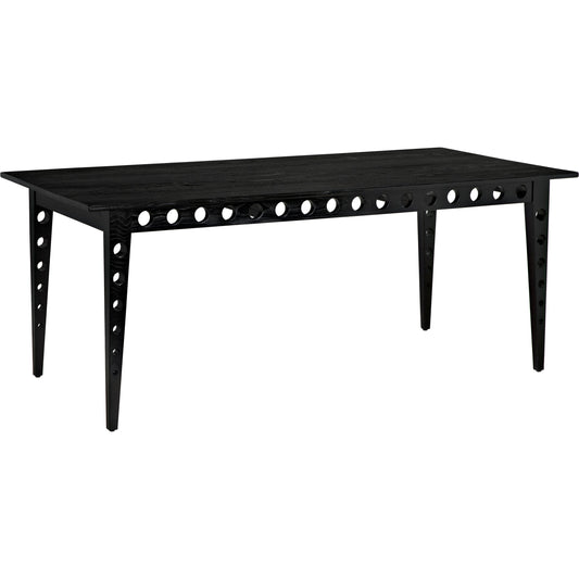 Pericles Table by Noir in charcoal black. Made from sungkai and veneer in a modern style.