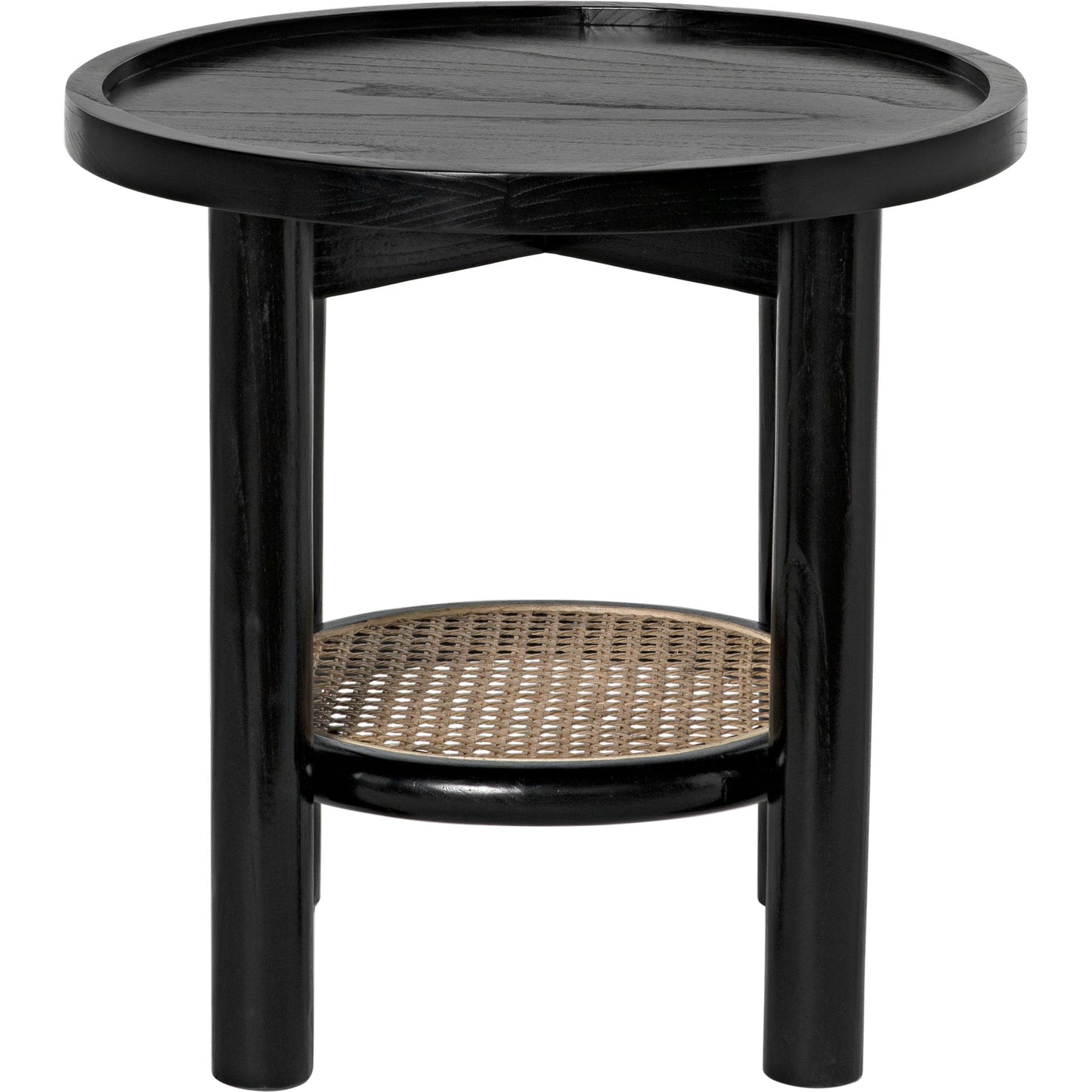004 SI-1956896 | Additional Silo | Hide Away Side Table by Noir in charcoal black. Made from sungkai and caning in a modern style.