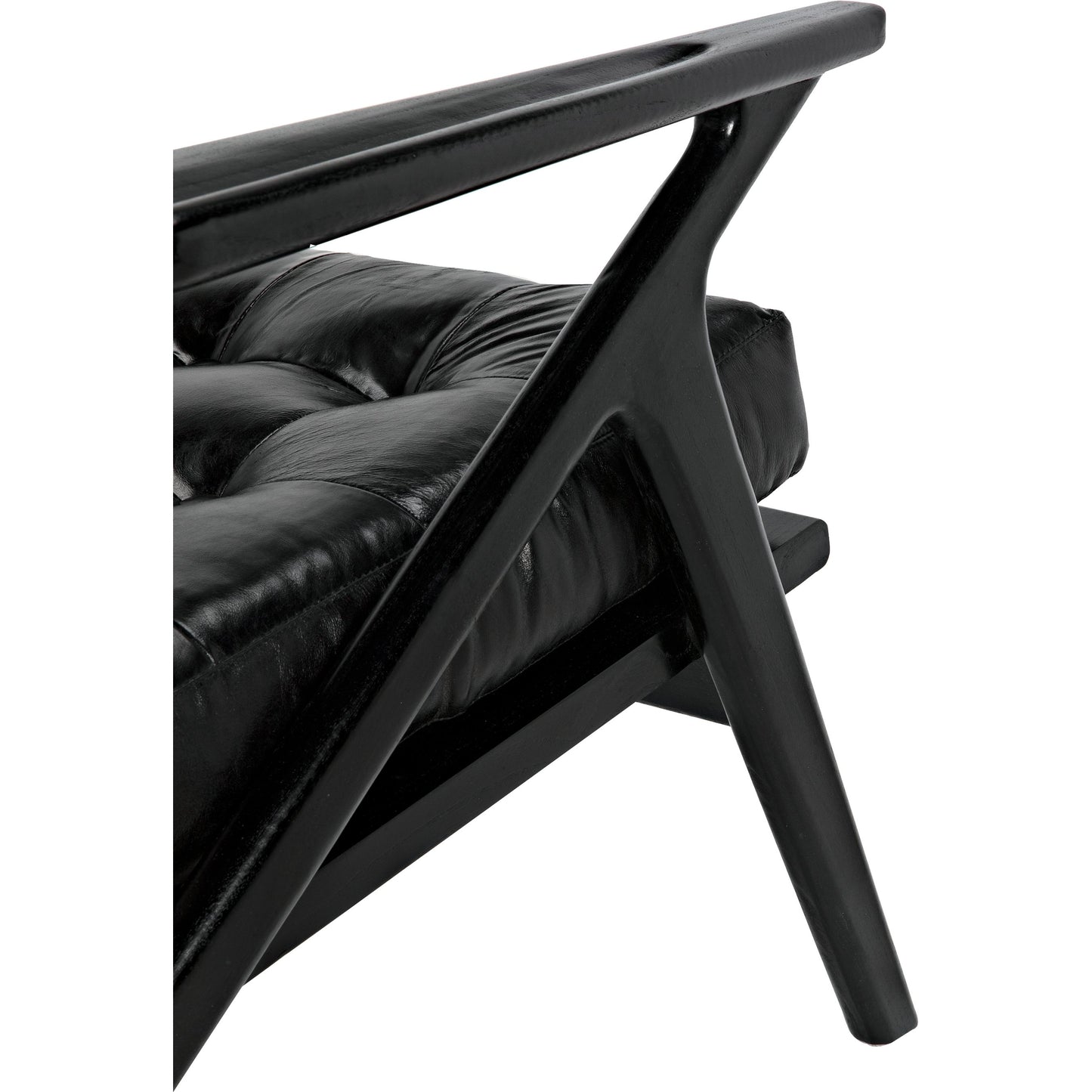 009 SI-1956928 | Closeup | Lauda Chair by Noir in charcoal black. Made from sungkai in a traditional style.